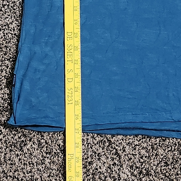 KUHL Women's Blue V-Neck Floral Burnout Short Sleeve Shirt XL Outdoor Hiking - Picture 8 of 13